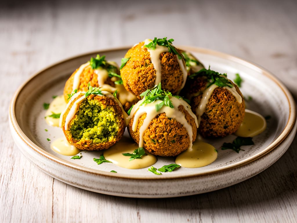 Falafels croustillants, sauce tahini